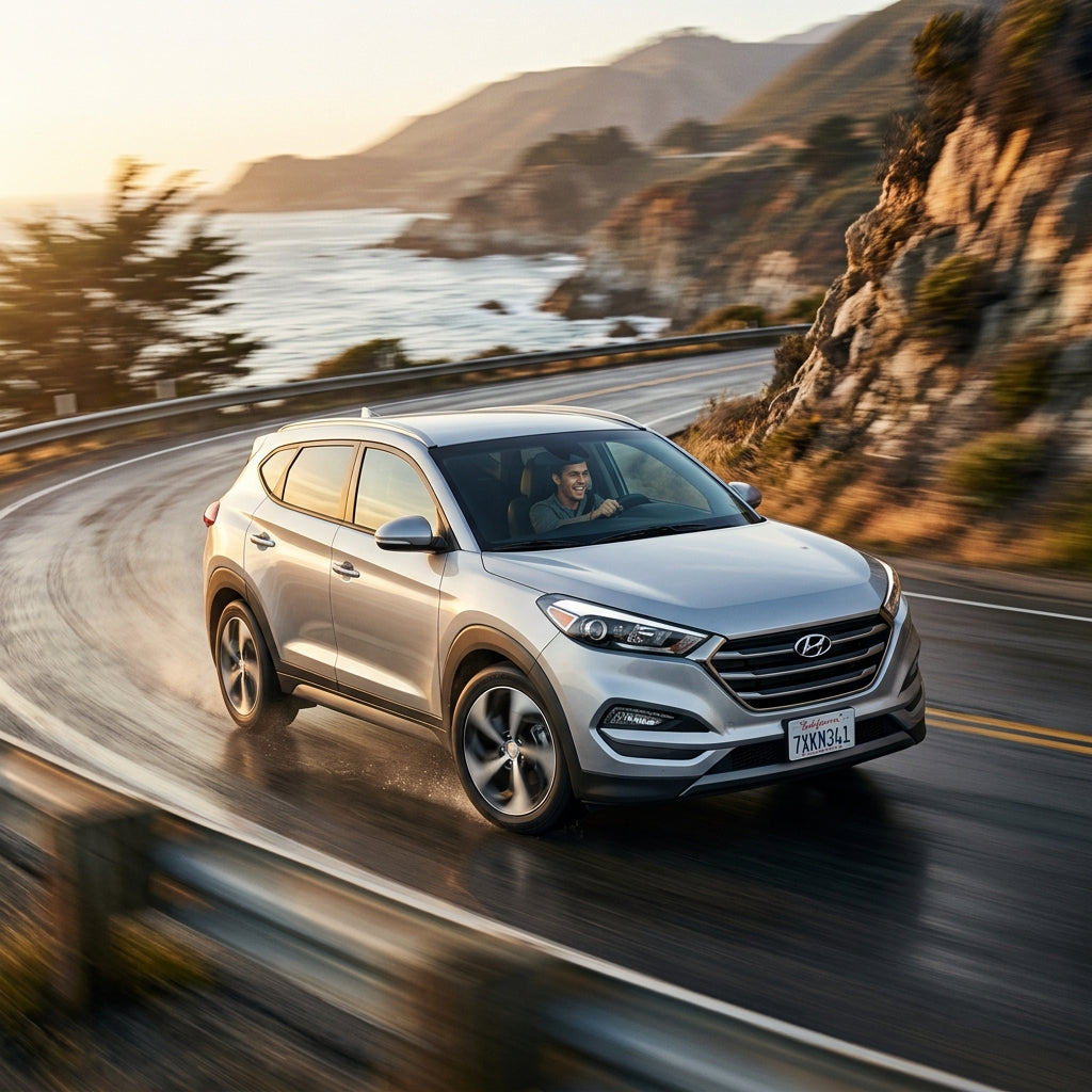 Action Shot: Hyundai Tucson Driving Fast