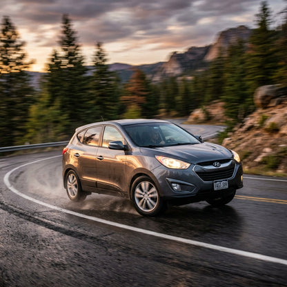 Action Shot: Hyundai Tucson Driving Fast