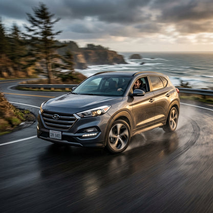 Action Shot: Hyundai Tucson Driving Fast