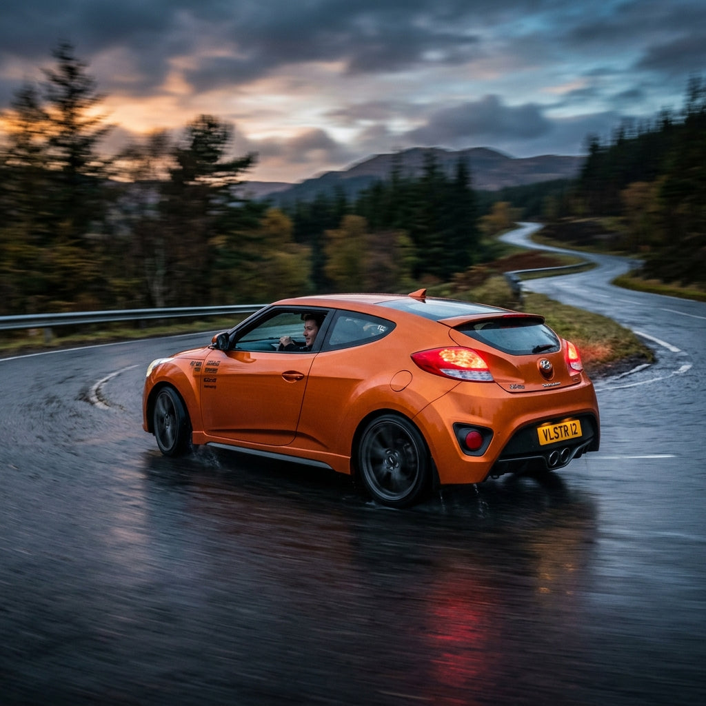 Action Shot: Hyundai Veloster Driving Fast