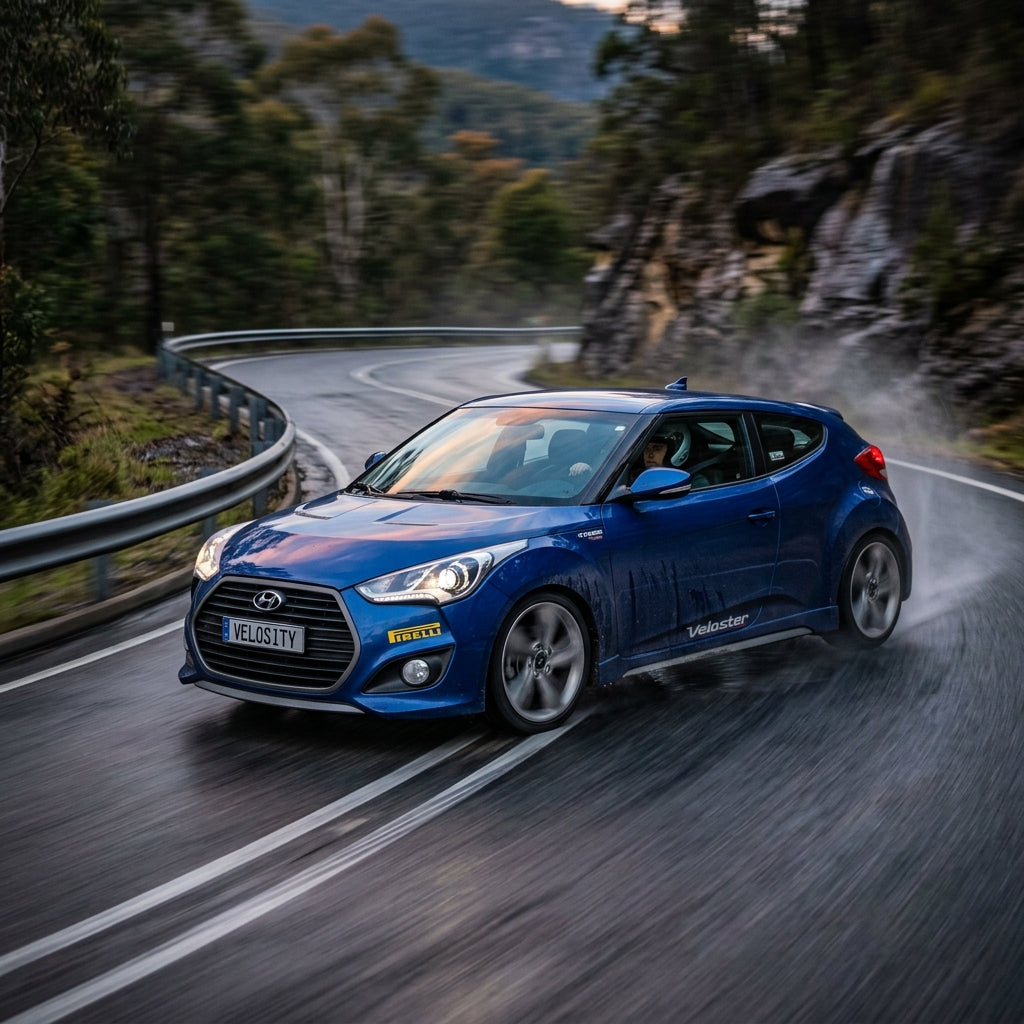 Action Shot: Hyundai Veloster Driving Fast