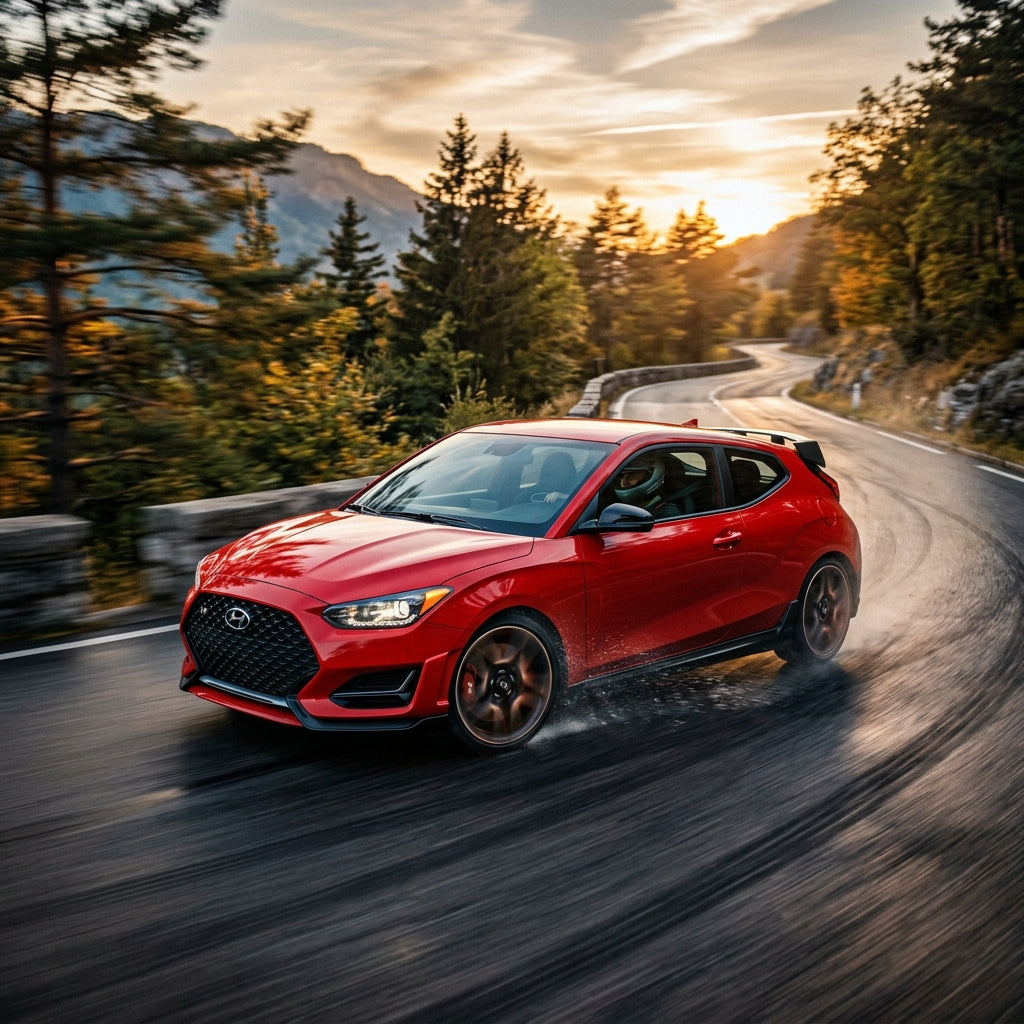 Action Shot: Hyundai Veloster Driving Fast
