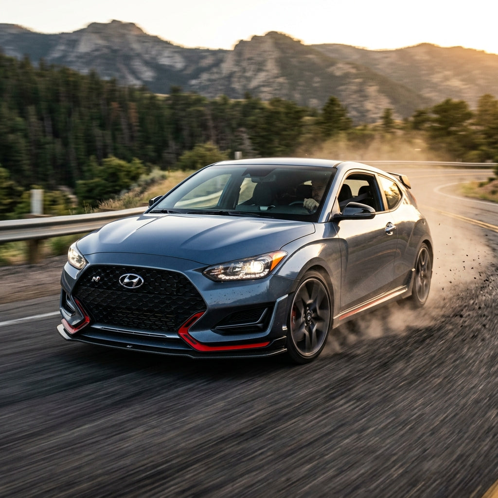 Action Shot: Hyundai Veloster Driving Fast