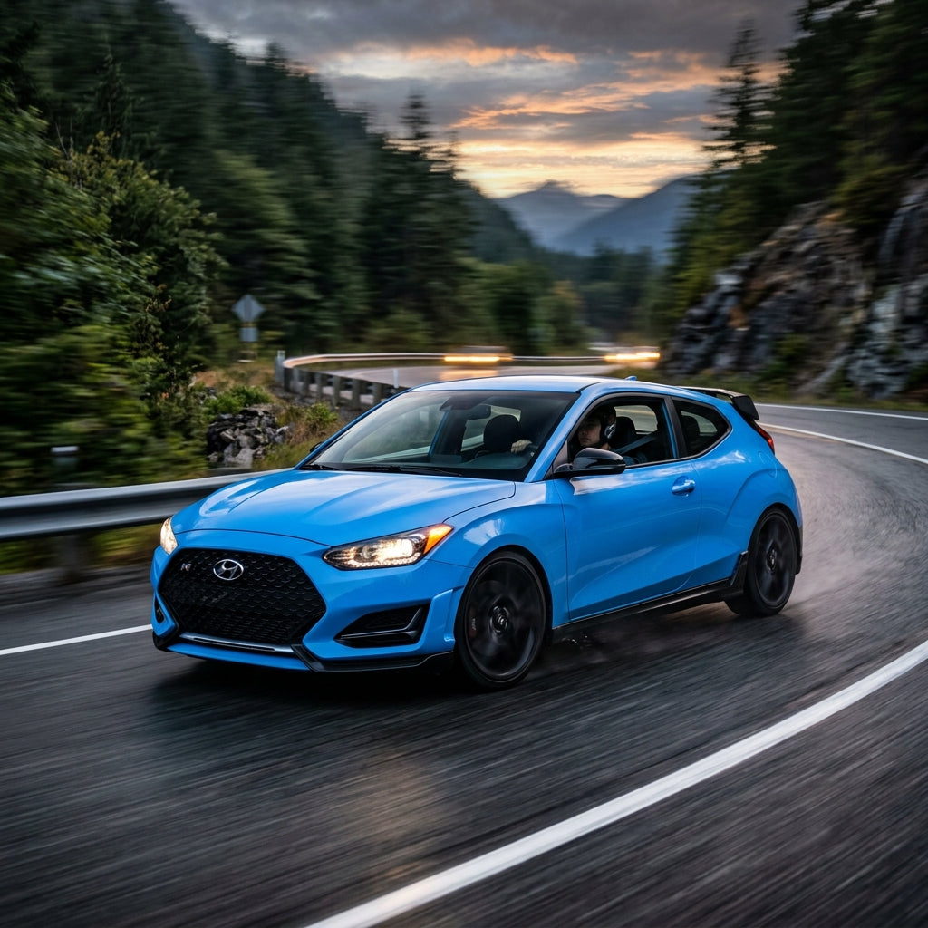 Action Shot: Hyundai Veloster Driving Fast