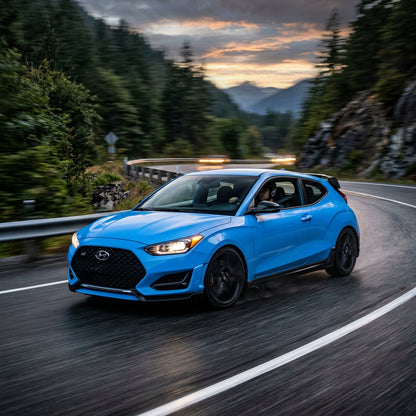 Action Shot: Hyundai Veloster Driving Fast