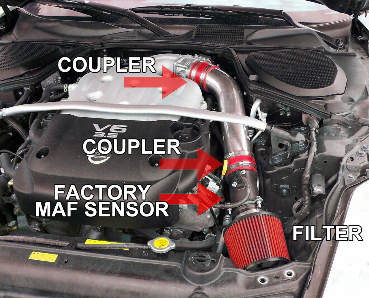 Cold Air Intake for Infiniti FX35/G35 (2003-2006) Coupe/Sedan 3.5L V6 Engine