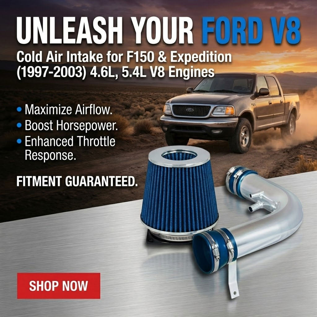 Blue Cold Air Intake for Ford F150 and Expedition (1997-2003) with 4.6L 5.4L V8 Engines