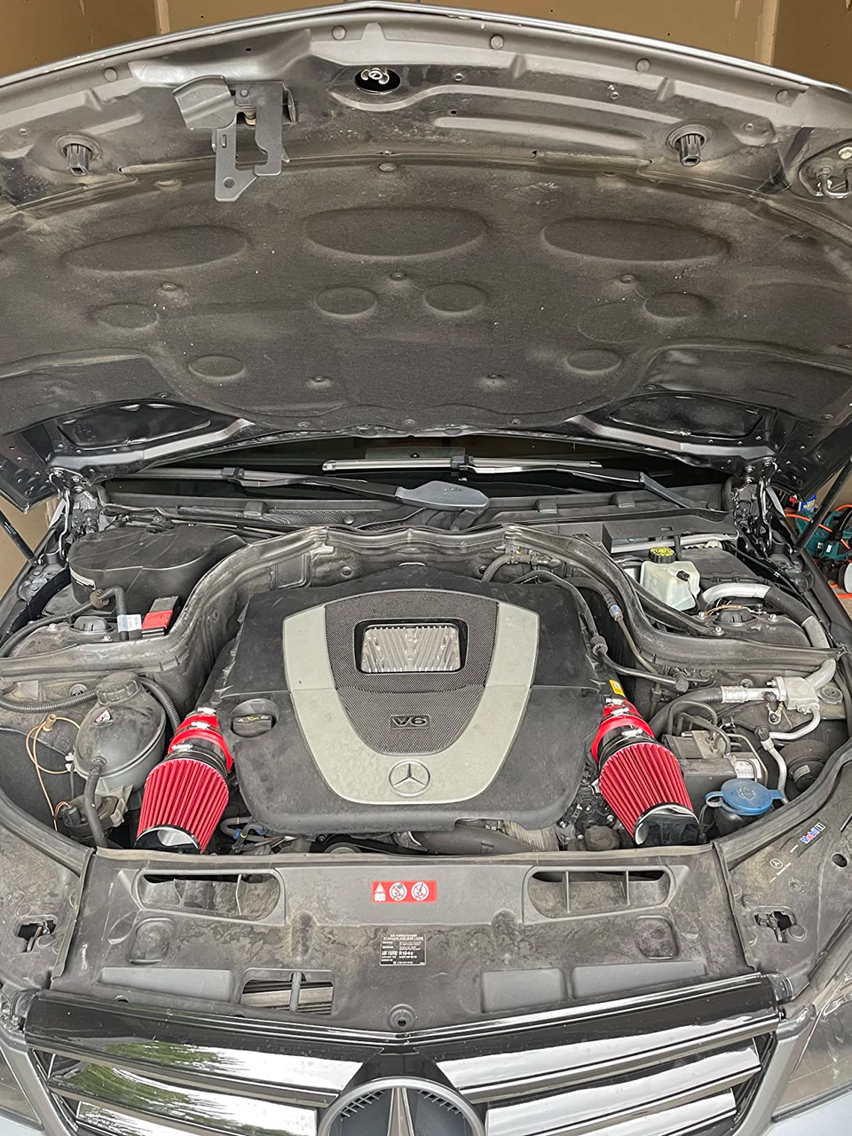 Cold Air Intake for Mercedes Benz C300 C350 (2008-2012) 3.0L 3.5L V6 Engines Red