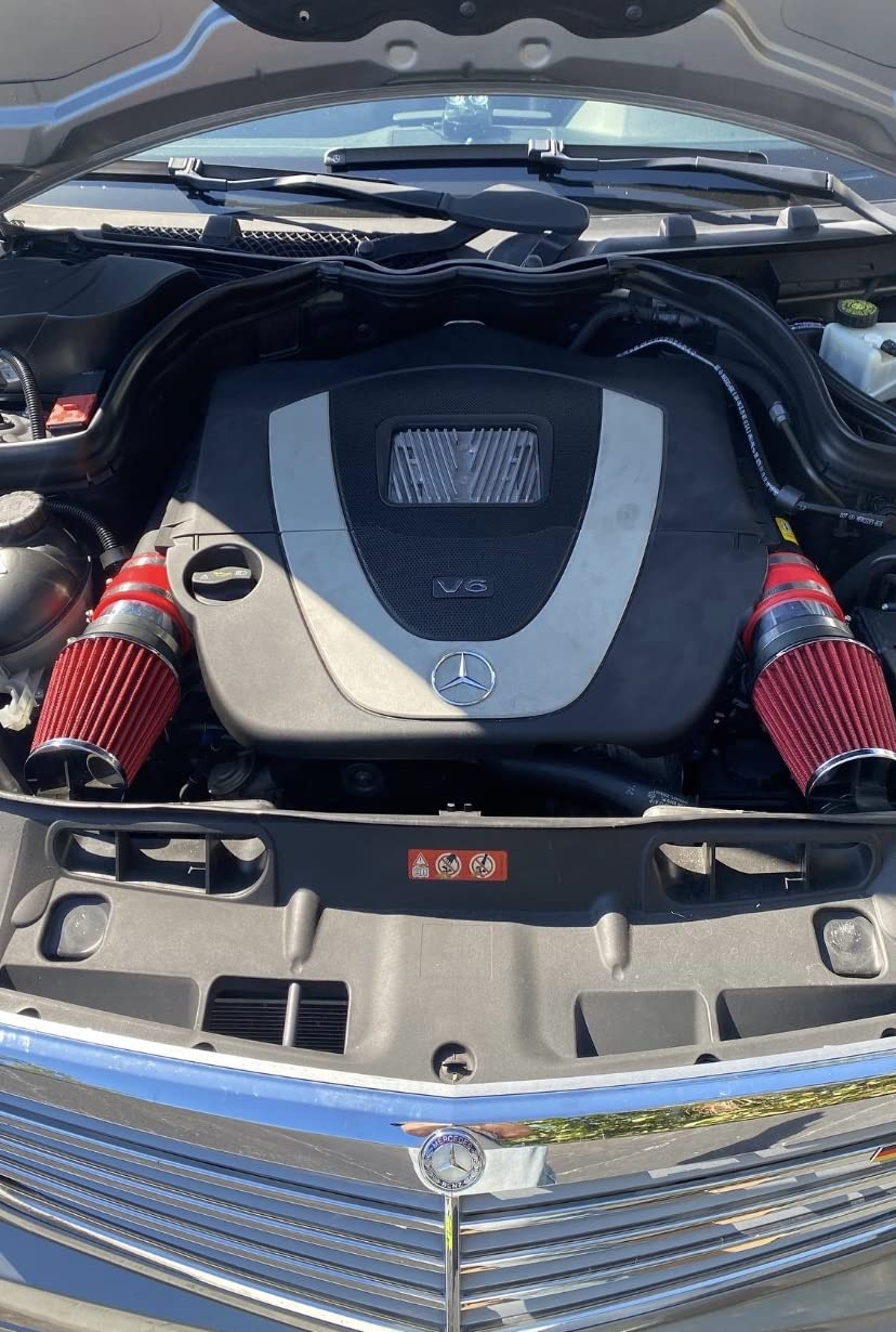 Cold Air Intake for Mercedes Benz C300 C350 (2008-2012) 3.0L 3.5L V6 Engines Red
