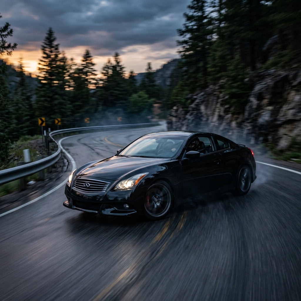 Action Shot: Infiniti G37,M37 Driving Fast