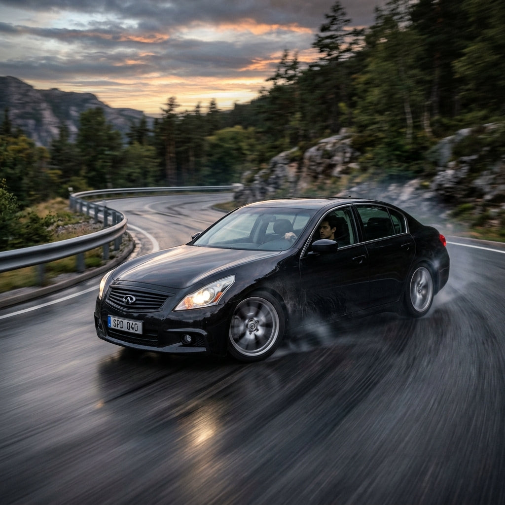 Action Shot: Infiniti Q40 Driving Fast