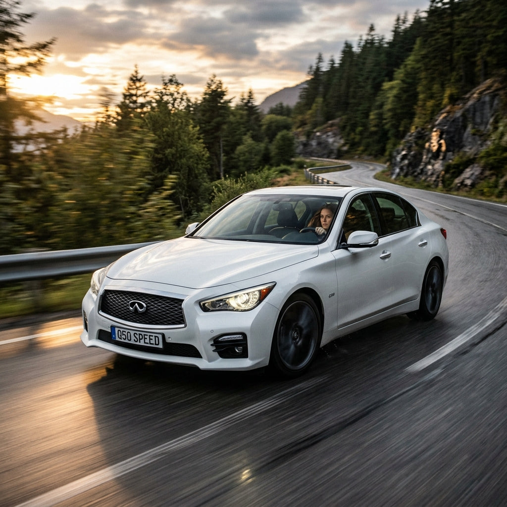 Action Shot: Infiniti Q40,Q50,Q60 Driving Fast