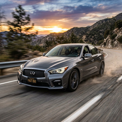 Action Shot: Infiniti Q50 Driving Fast