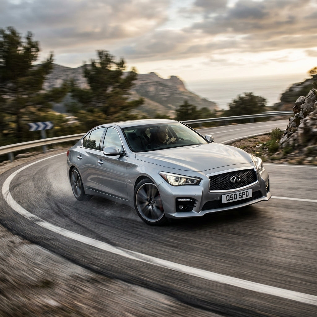 Action Shot: Infiniti Q50 Driving Fast