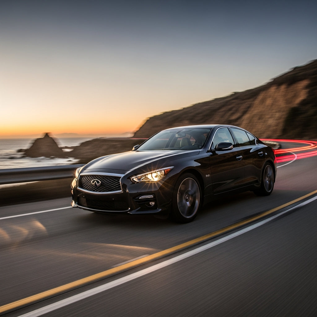 Action Shot: Infiniti Q50, Q70 Driving Fast