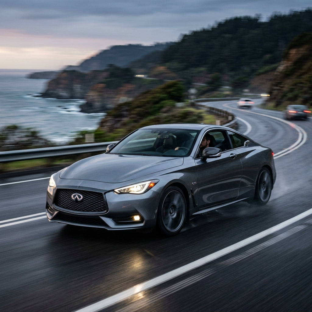 Action Shot: Infiniti Q60 Driving Fast