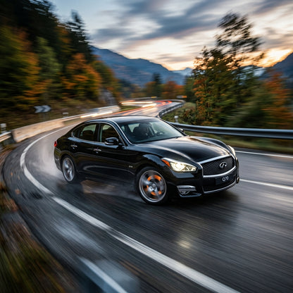 Action Shot: Infiniti Q70 Driving Fast