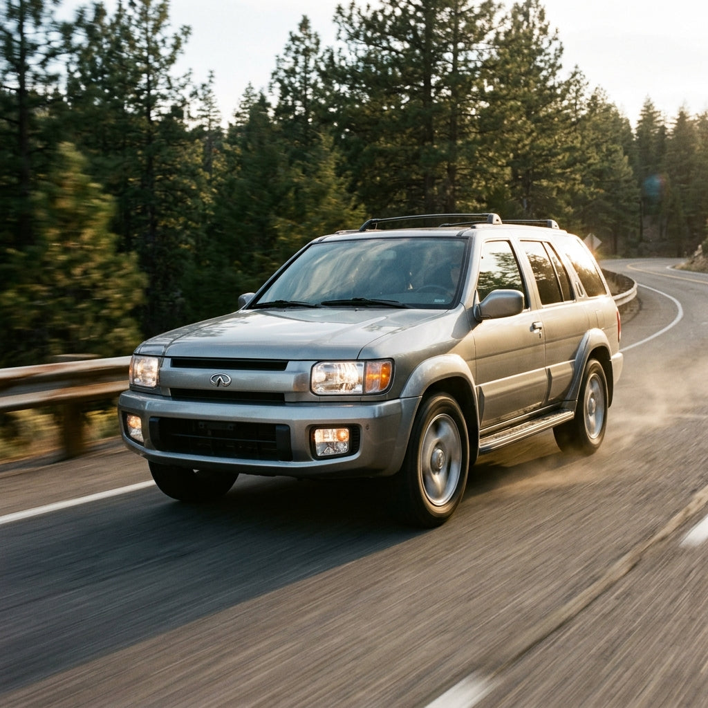 Action Shot: Infiniti QX4 Driving Fast