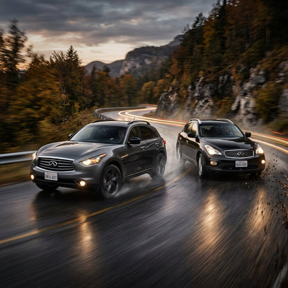 Action Shot: Infiniti QX50, QX70 Driving Fast