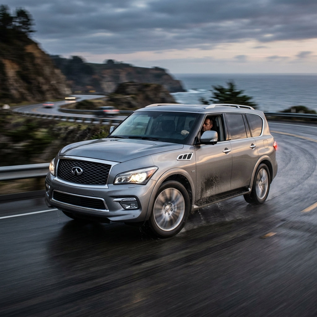 Action Shot: Infiniti QX80 Driving Fast