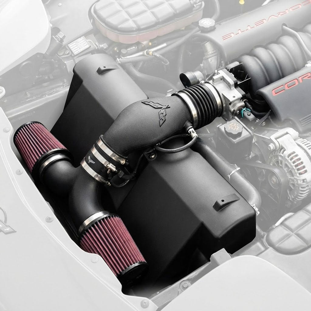 Dual Twin Air Intake Kit For Chevy Corvette (1997-2000) C5 with 5.7L V8 Engine Black