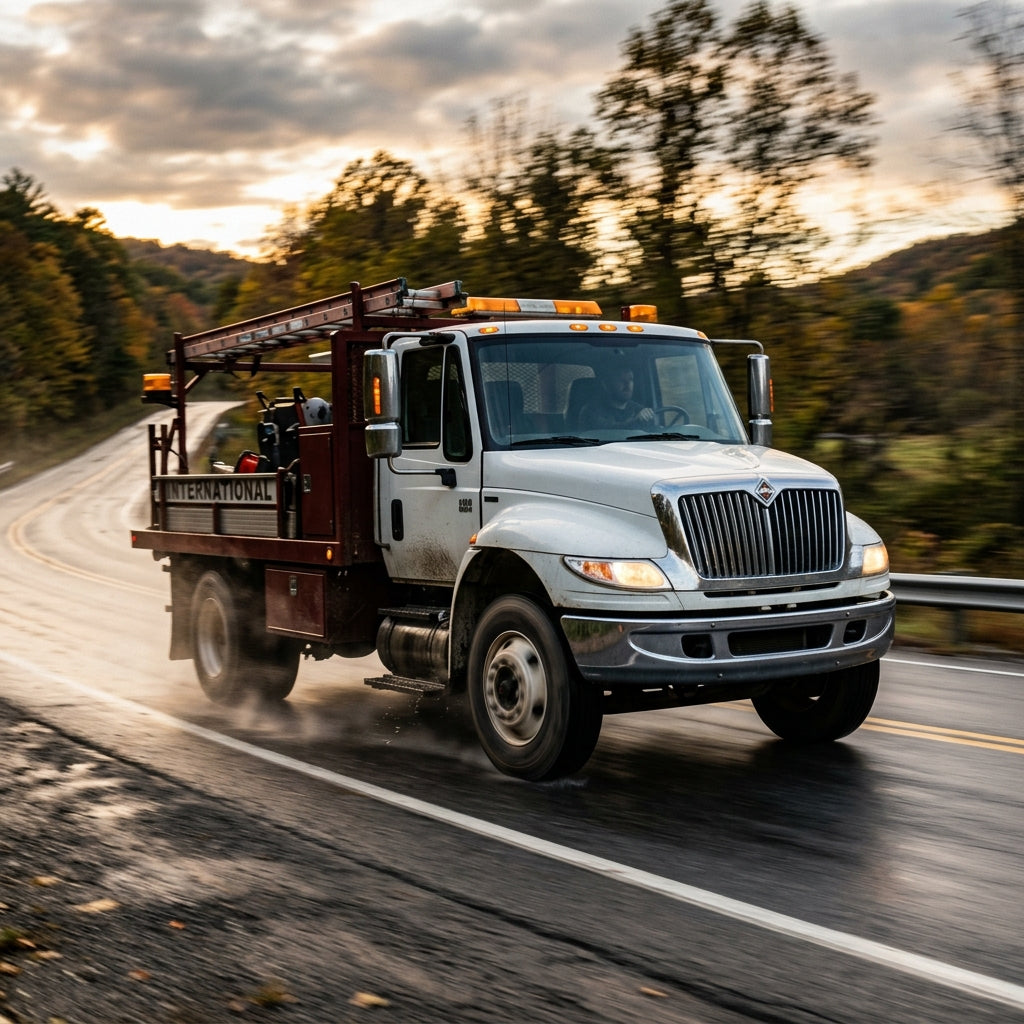 Action Shot: International 4100 Driving Fast