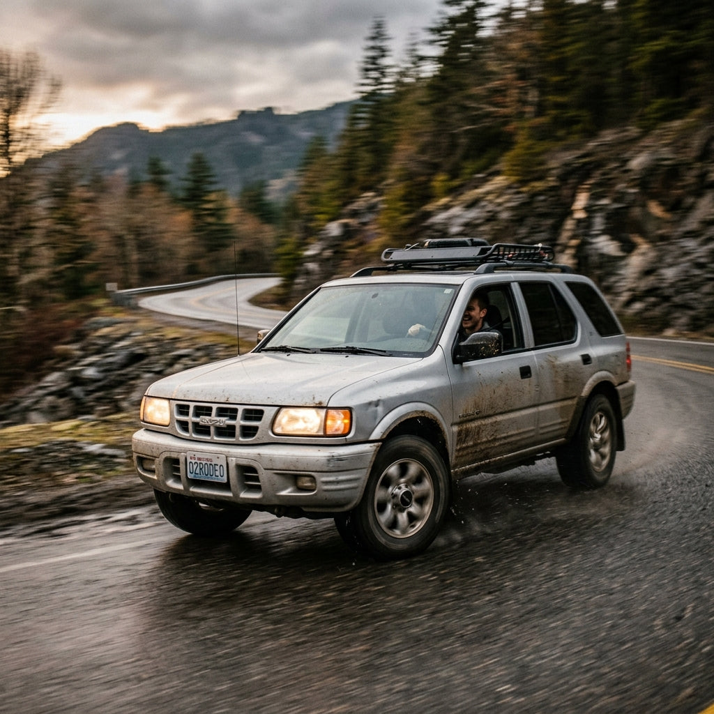 Action Shot: Isuzu Rodeo Driving Fast