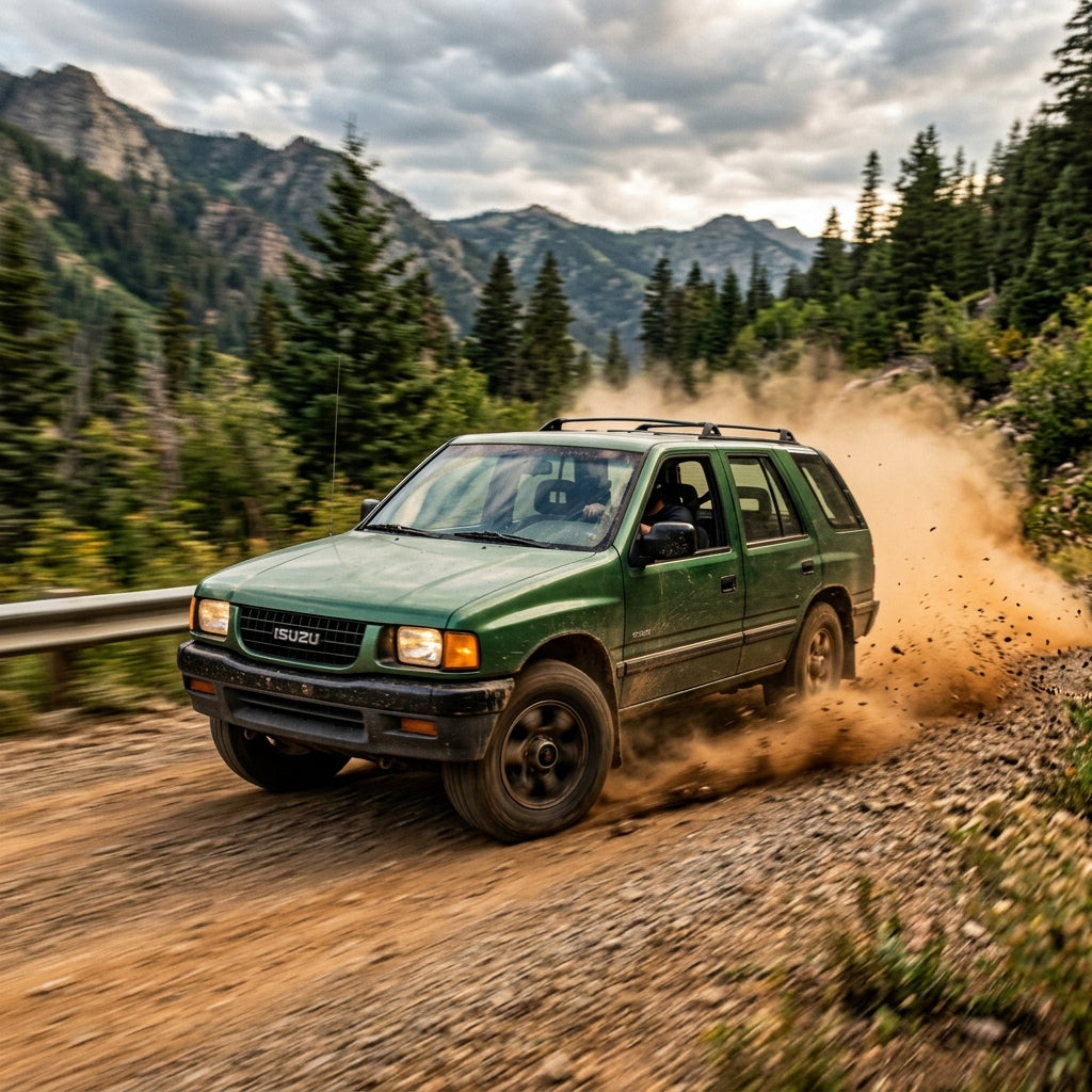Action Shot: Isuzu Rodeo Driving Fast