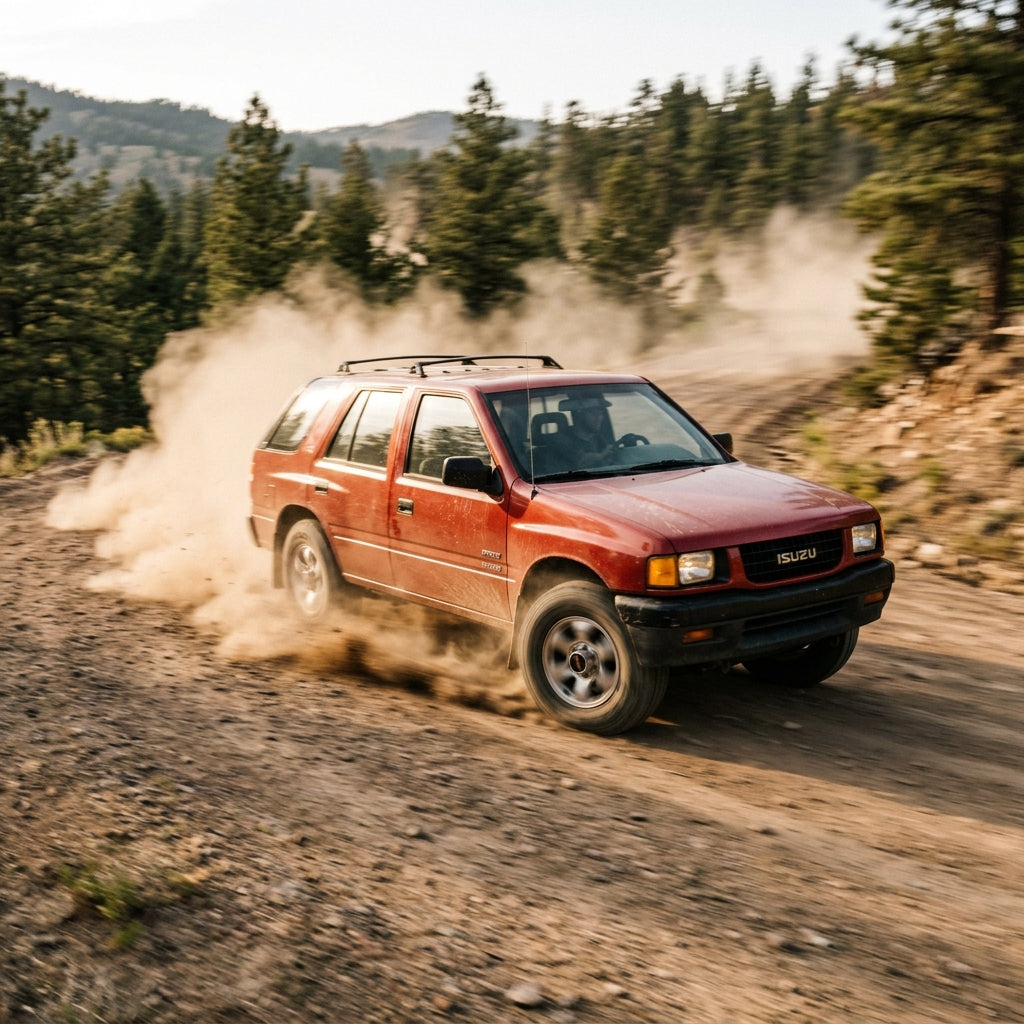 Action Shot: Isuzu Rodeo Driving Fast