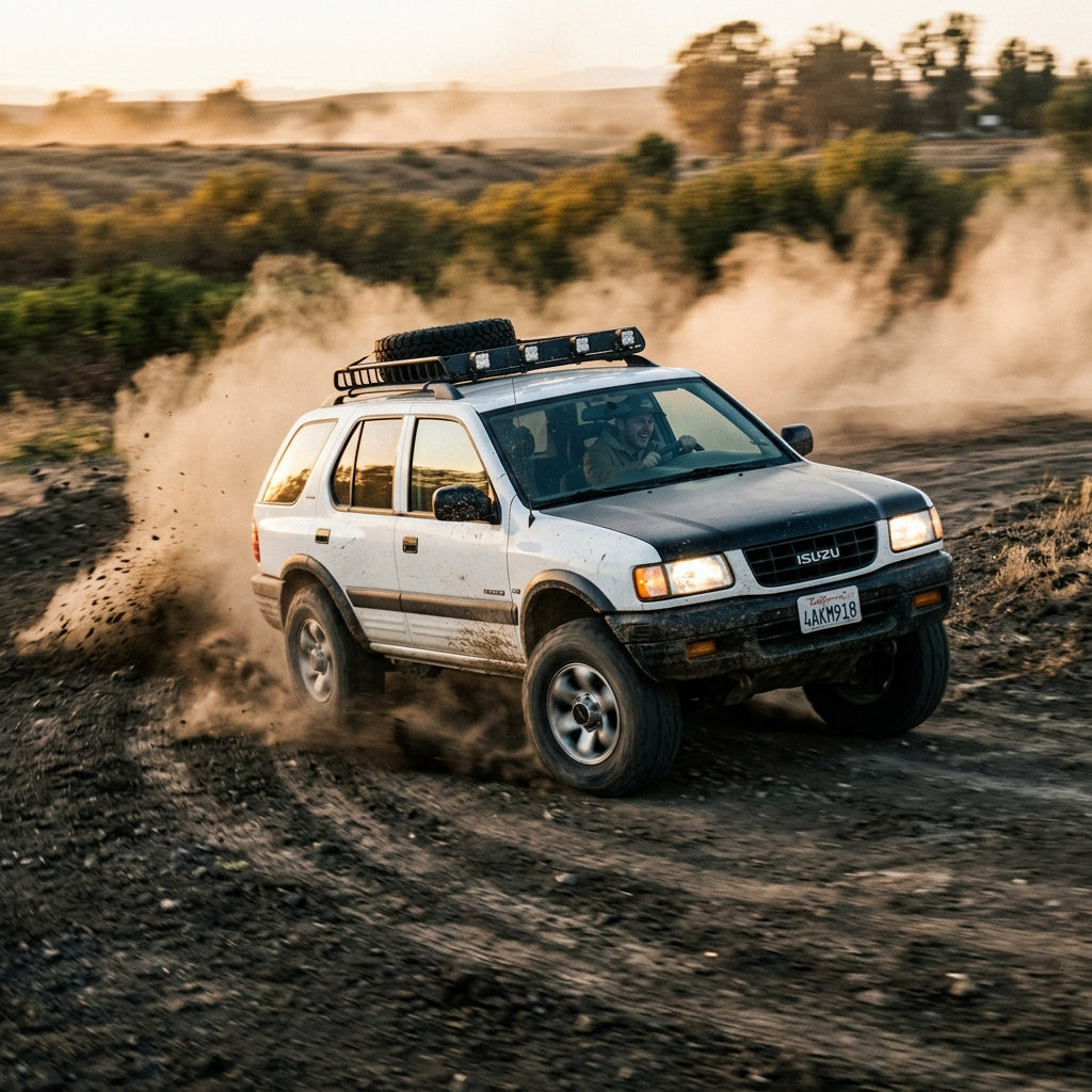 Action Shot: Isuzu Rodeo Driving Fast