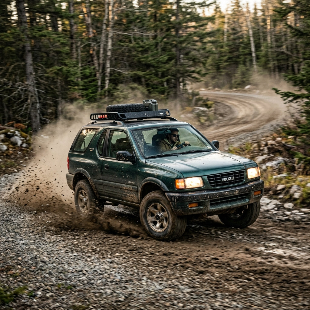 Action Shot: Isuzu Rodeo,Trooper Driving Fast