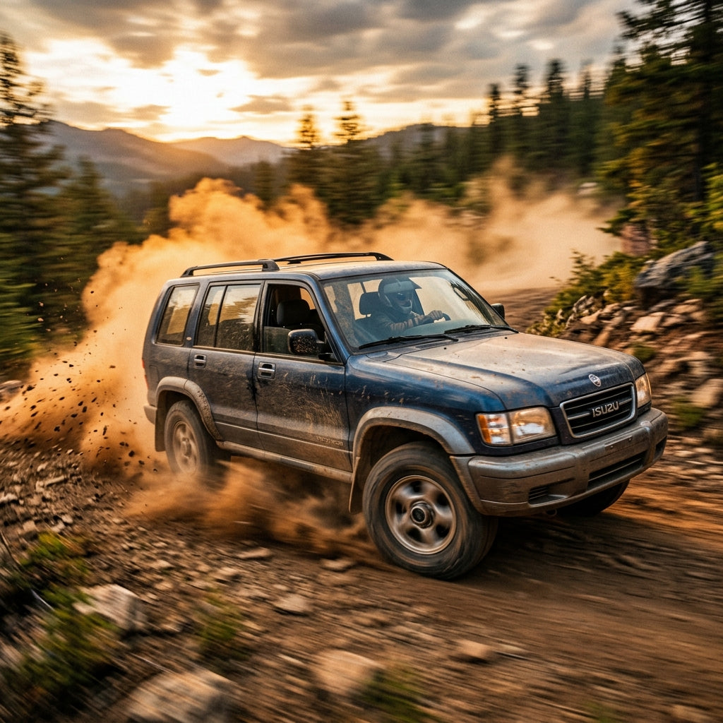 Action Shot: Isuzu Trooper Driving Fast