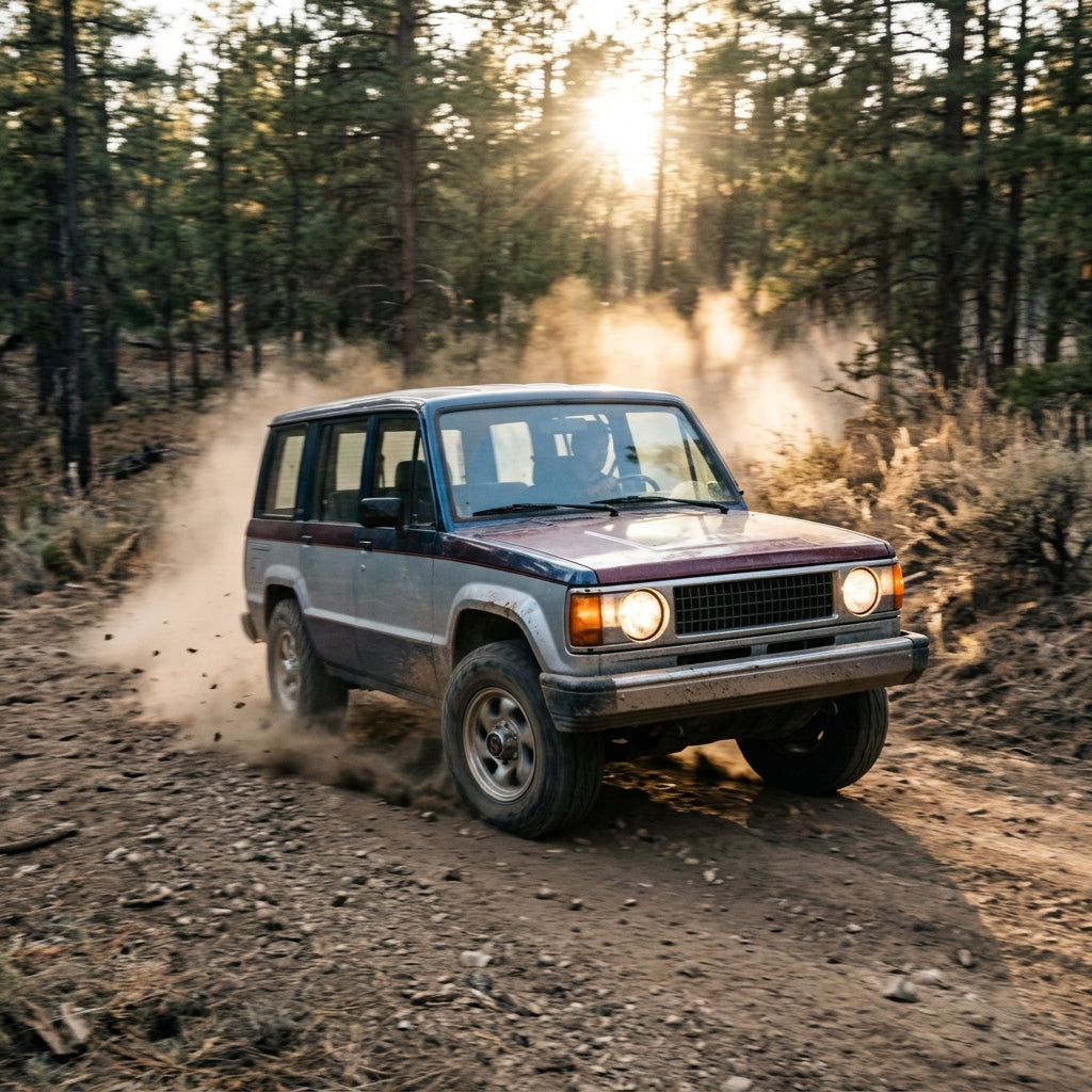 Action Shot: Isuzu Trooper Driving Fast
