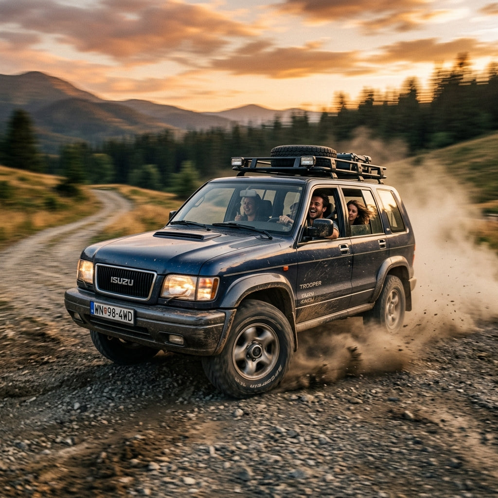 Action Shot: Isuzu Trooper Driving Fast