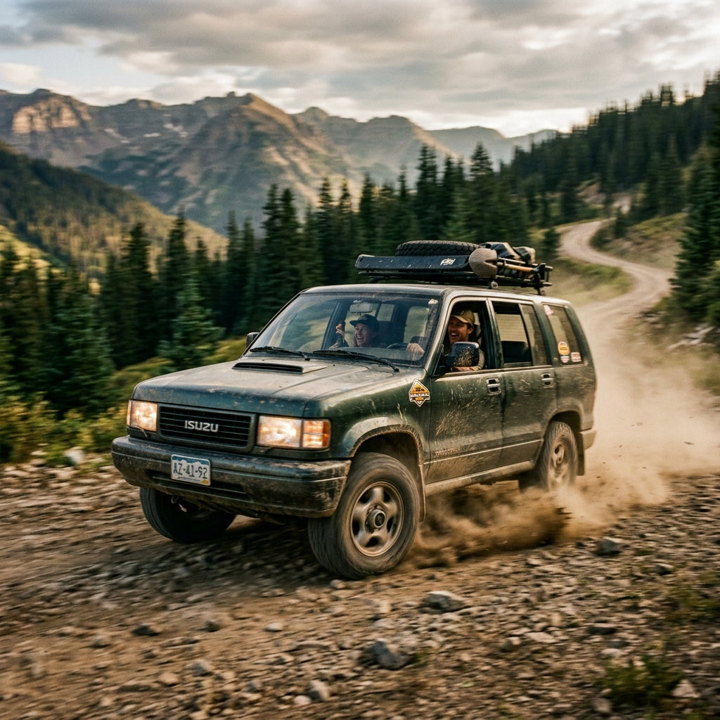 Action Shot: Isuzu Trooper Driving Fast
