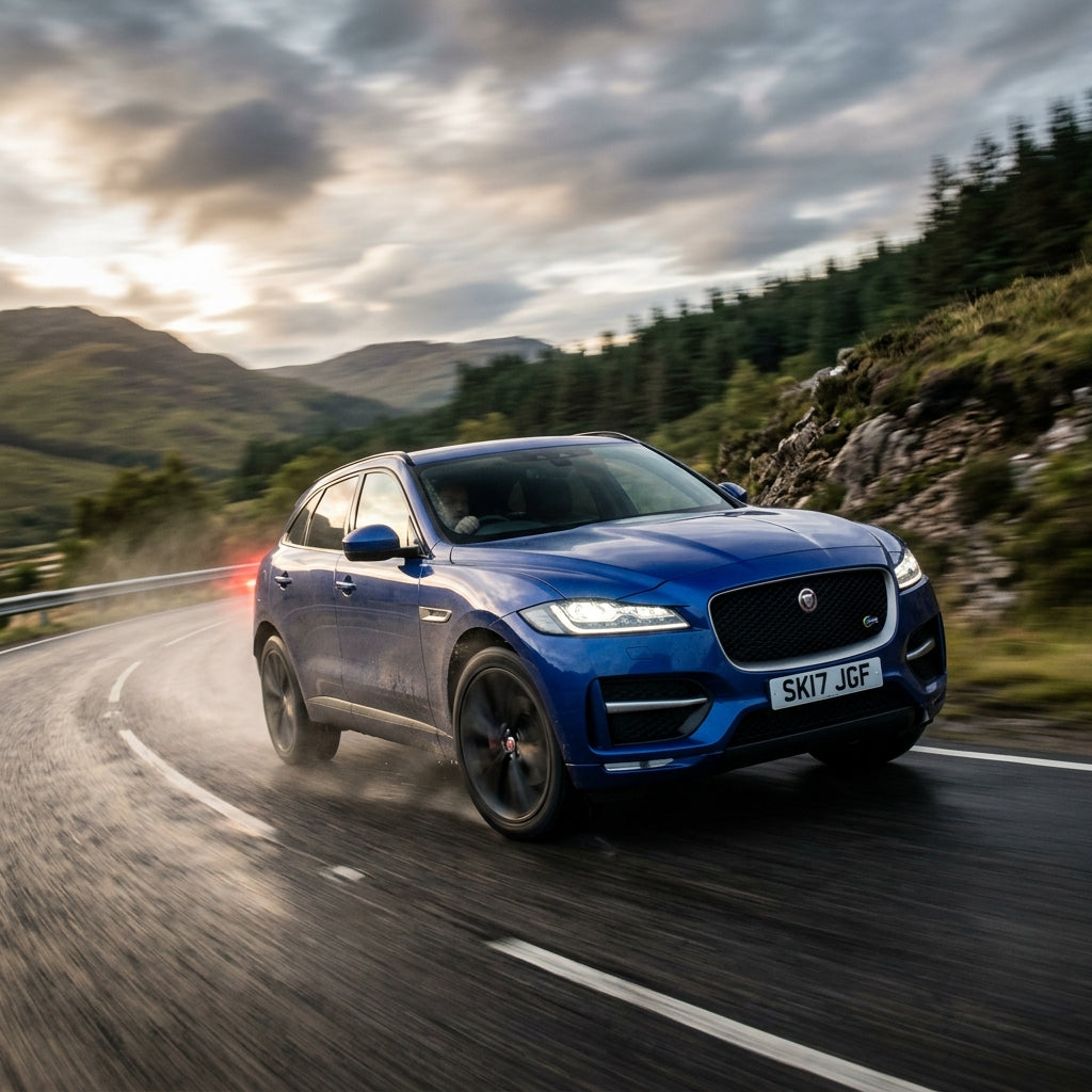 Action Shot: Jaguar F-Pace Driving Fast