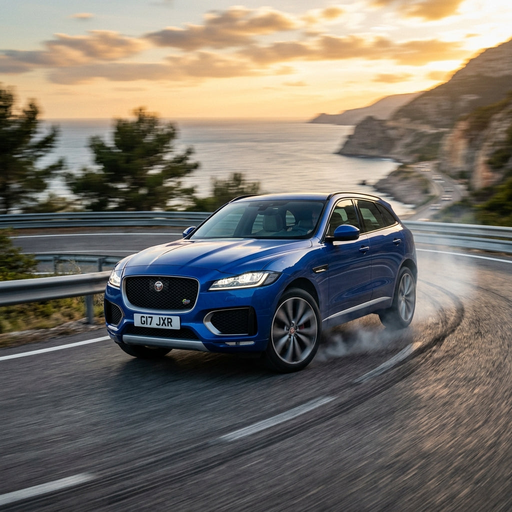 Action Shot: Jaguar F-Pace Driving Fast