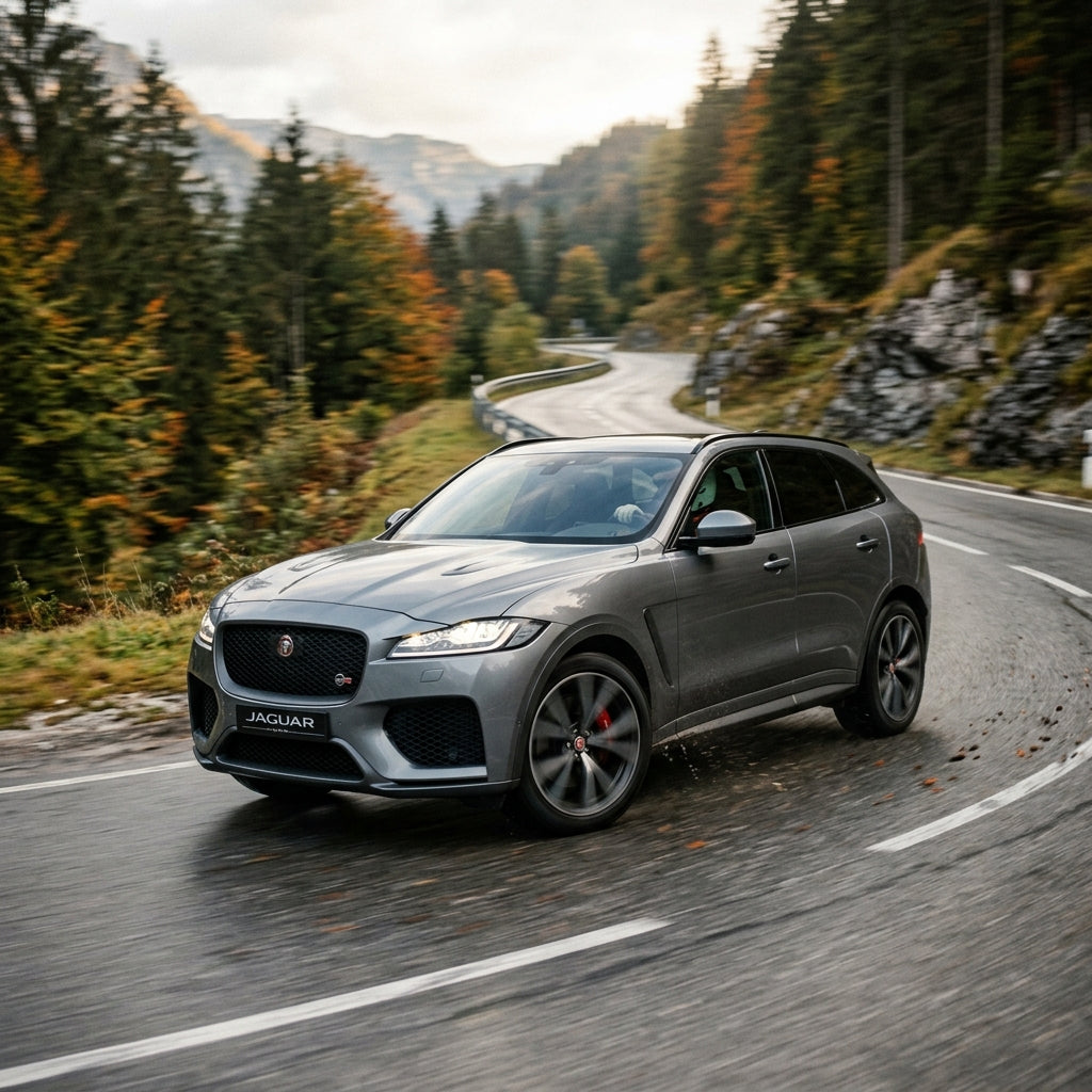 Action Shot: Jaguar F-Pace Driving Fast
