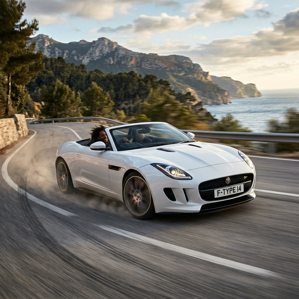 Action Shot: Jaguar F-Type Driving Fast