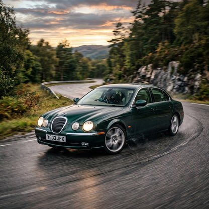 Action Shot: Jaguar S-Type Driving Fast