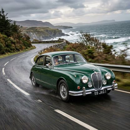 Action Shot: Jaguar S-Type Driving Fast
