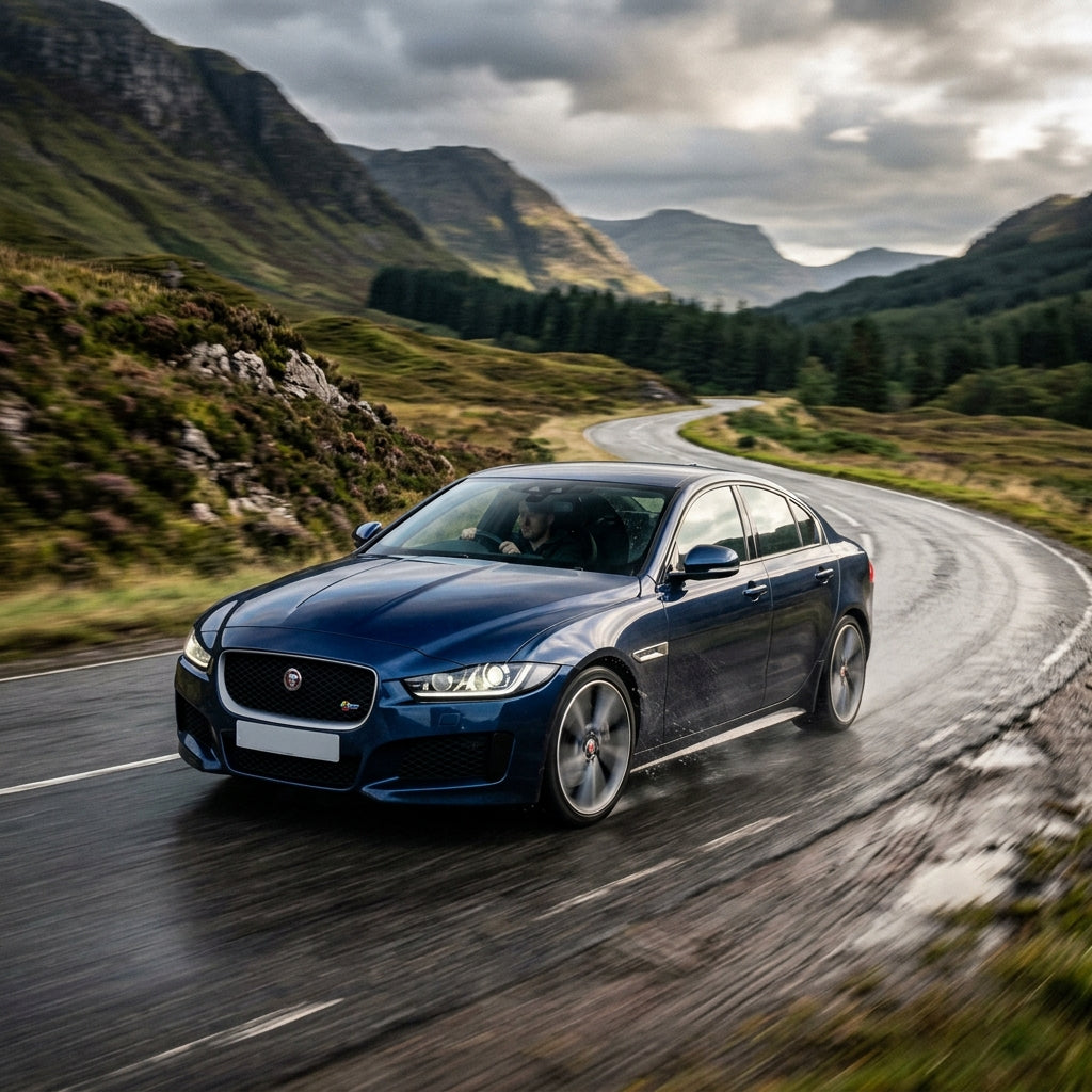 Action Shot: Jaguar XE Driving Fast