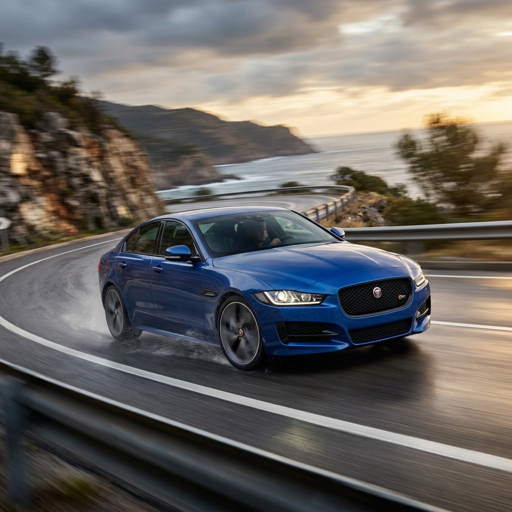 Action Shot: Jaguar XE Driving Fast
