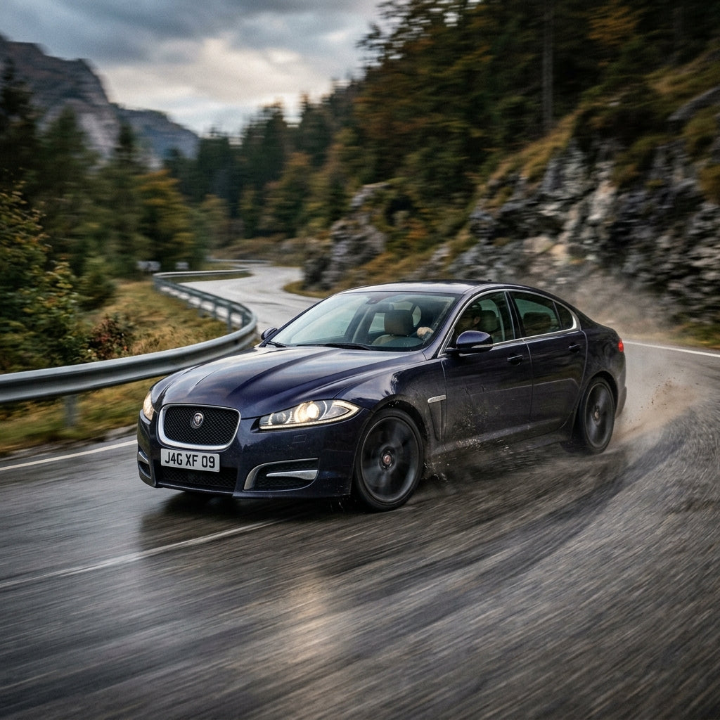 Action Shot: Jaguar XF Driving Fast