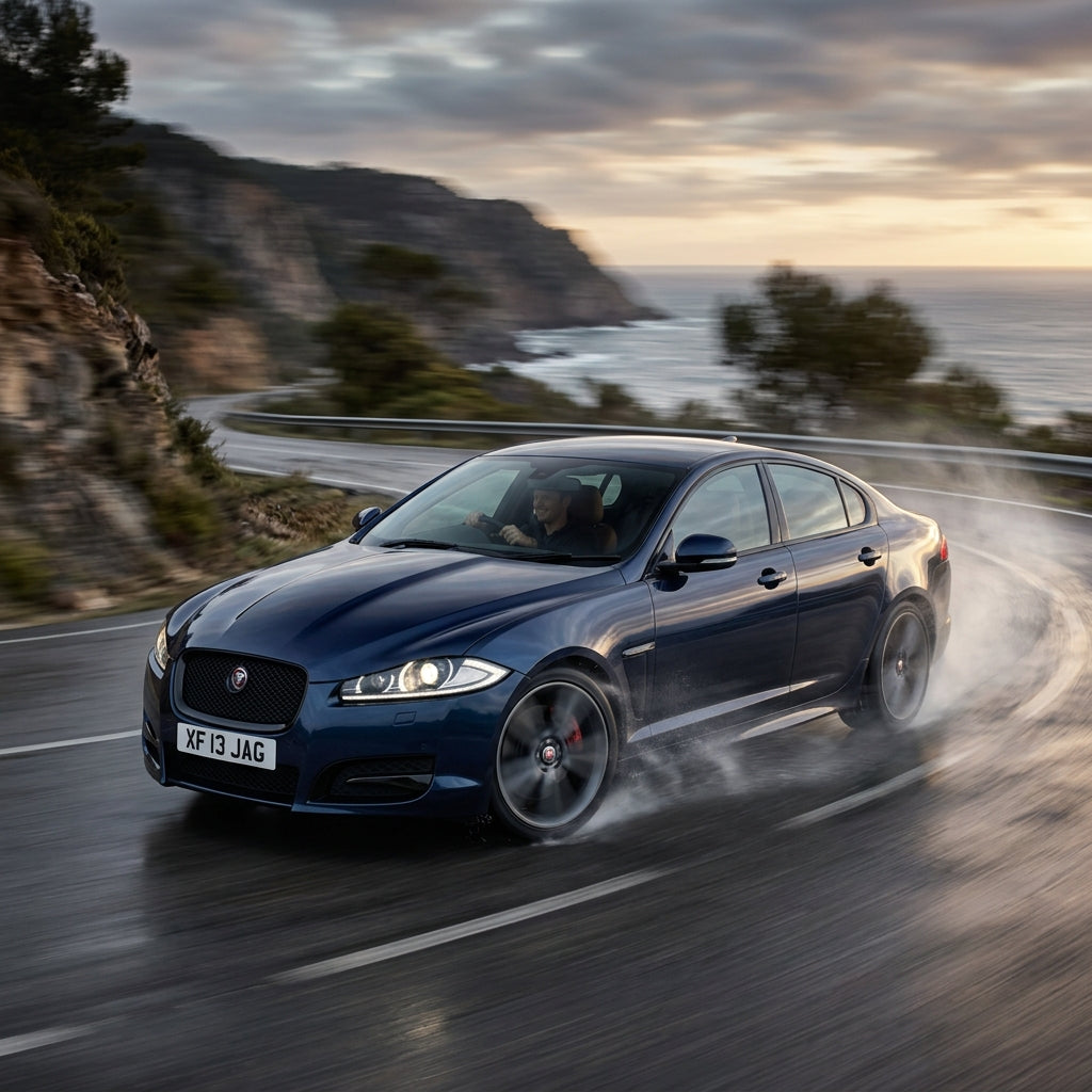 Action Shot: Jaguar XF Driving Fast