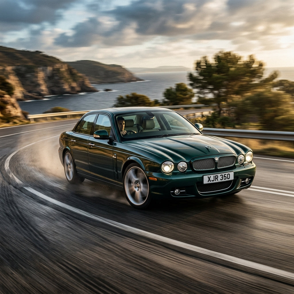 Action Shot: Jaguar XJR Driving Fast