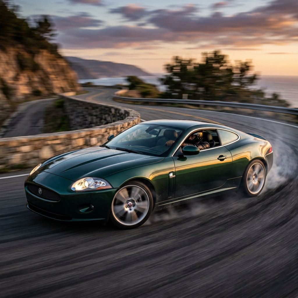 Action Shot: Jaguar XK Driving Fast