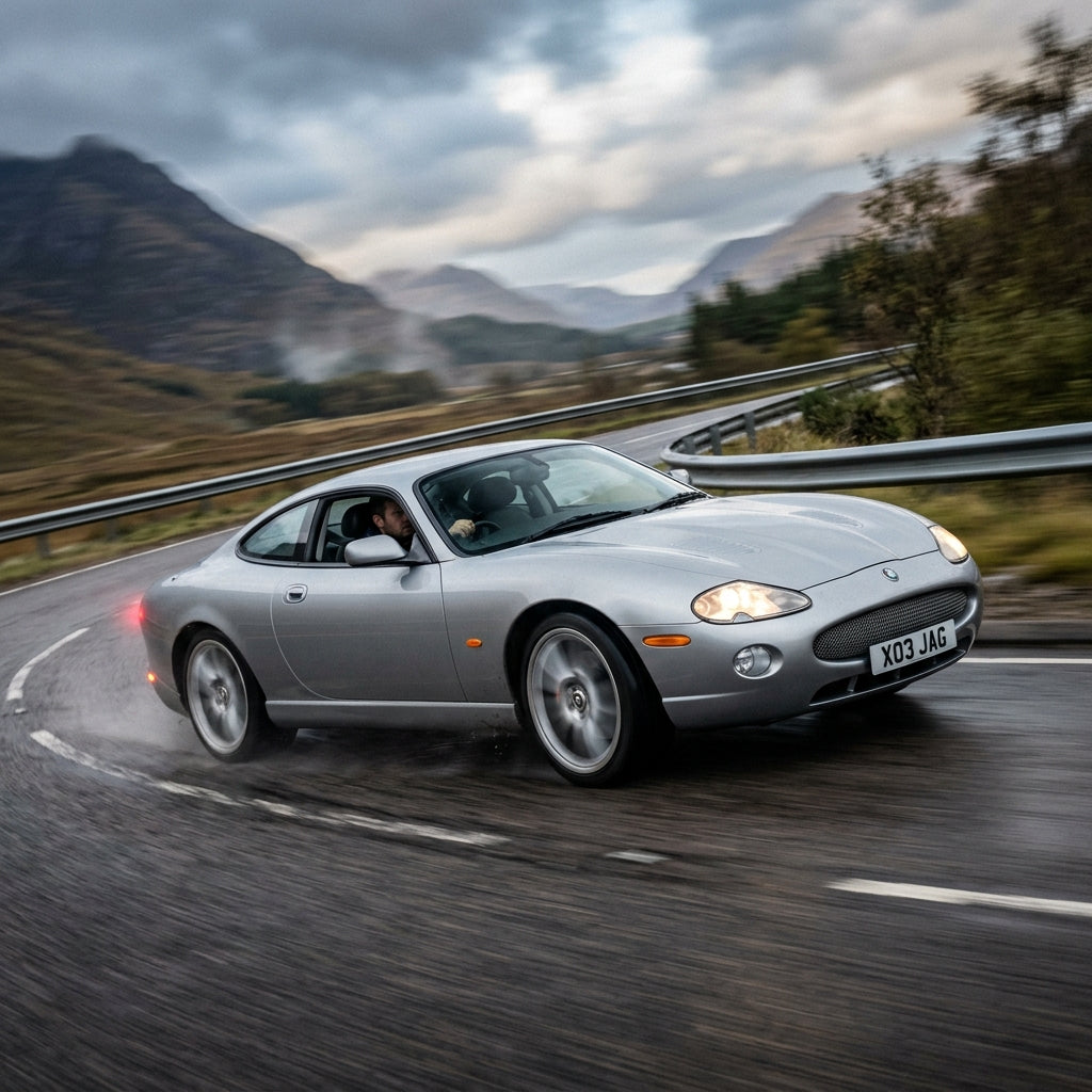 Action Shot: Jaguar XKR Driving Fast