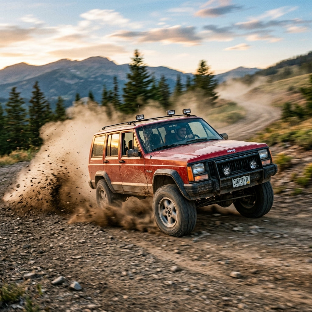 Action Shot: Jeep Cherokee Driving Fast