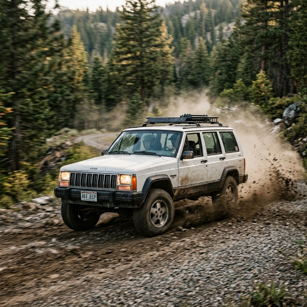 Action Shot: Jeep Cherokee Driving Fast